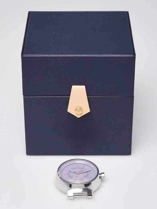 Louis Vuitton 41.5mm Stainless Steel and Lilac Swiss Quartz Tambour Watch Face main image 4